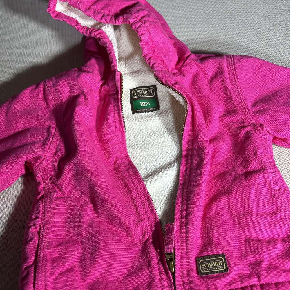 Toddler Girls Pink Schmidt Workwear Heavy Overalls 18 Mo And Coat 2t